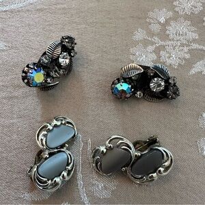 Vintage Silver 1980s Earrings Set